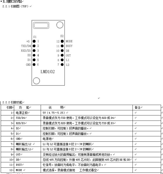 485语音？長MD102接口说明